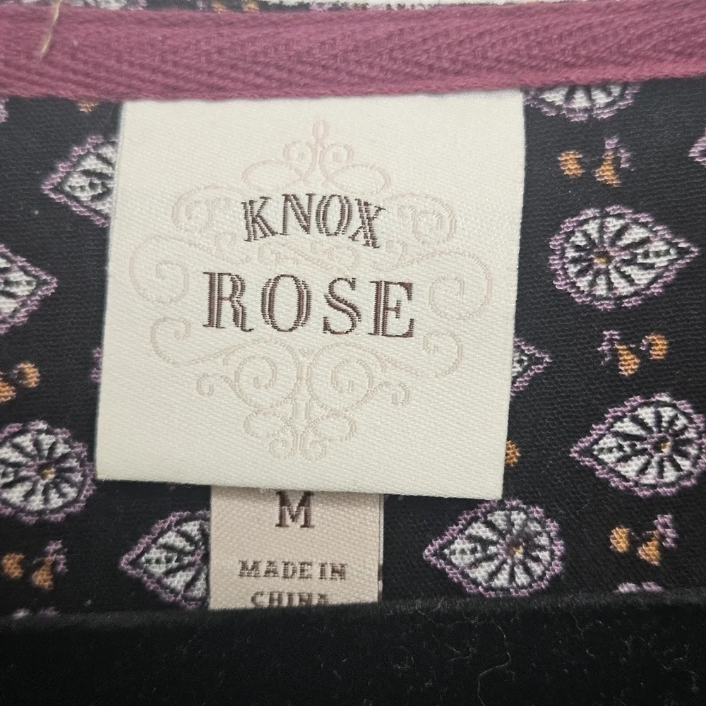 Knox Rose Paisley & Batic Print Flowy Quater Sleeve Midi sz M Tunic Dress - Picture 3 of 11
